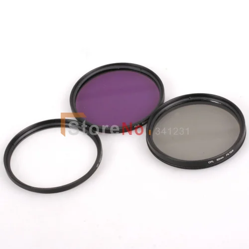 Комплект фильтров UV FLD CPL 49 мм круговой + чехол для сумка камеры canon nikon sony с номером