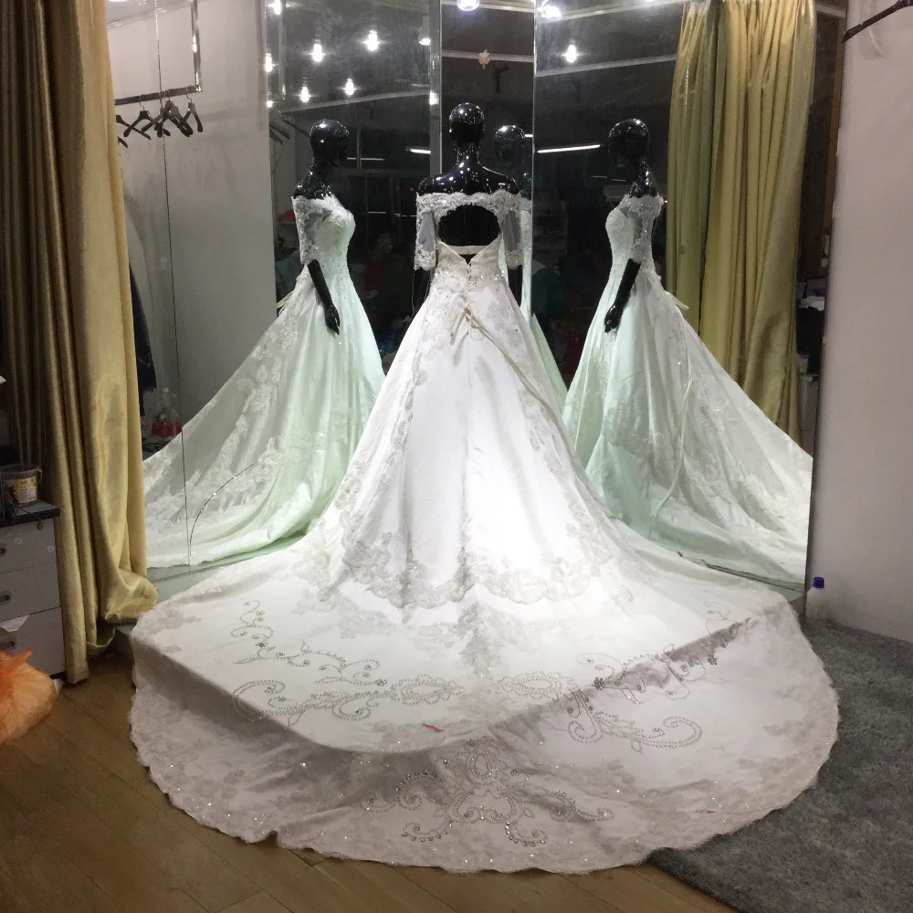 Vestido De Noiva 2017 Роскошная обувь с украшением в виде кристаллов Свадебные платья