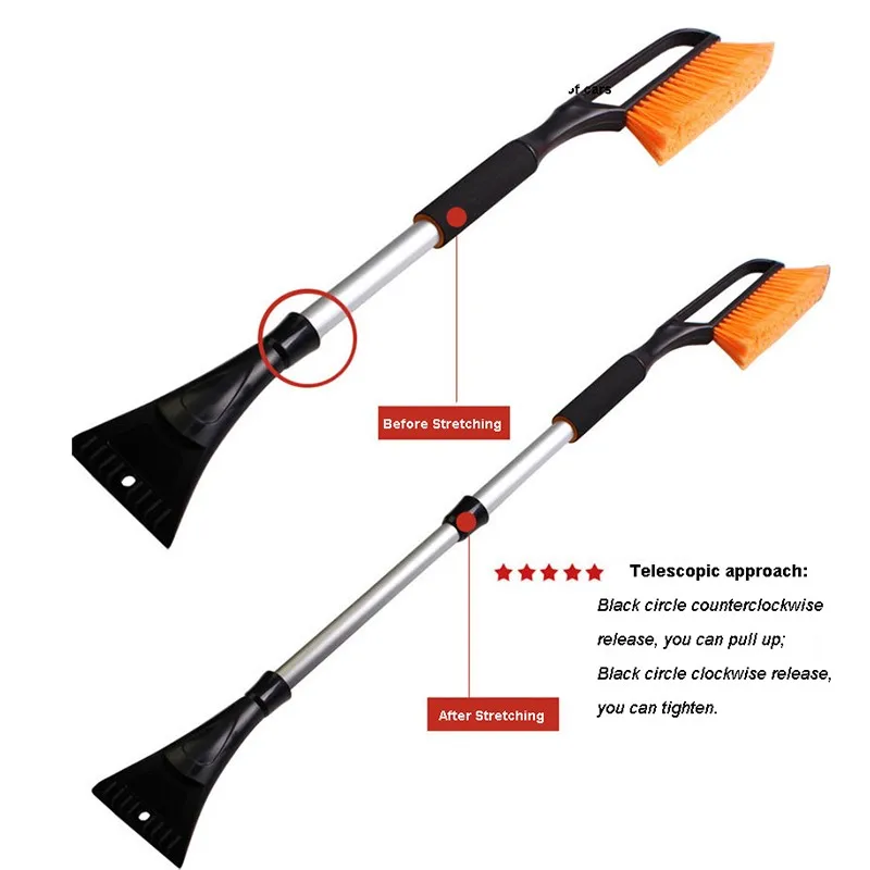 2 в 1 ABS телескопическая автомобиль Ice скребок для удаления Snowbrush зима Полимерная