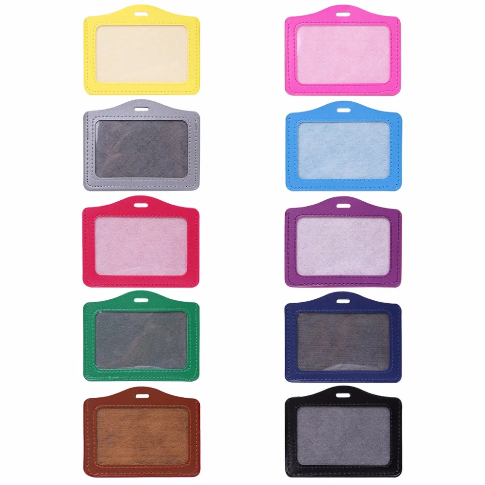 

THINKTHENDO Fashion ID Window Business Work Card ID Badge Holder Case Badge Horizontal Type