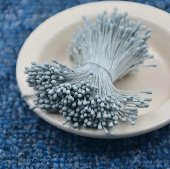 Gray 400 шт 1,5 мм мини-цветок Stamen Pistil Свадебное Украшение скрапбукинг Сделай Сам искусственные открытки торты Цветы Аксессуары - Цвет: Gray