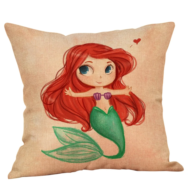 Милый Чехол 45x45 см квадратный диван принцесса русалки с принтом наволочка для