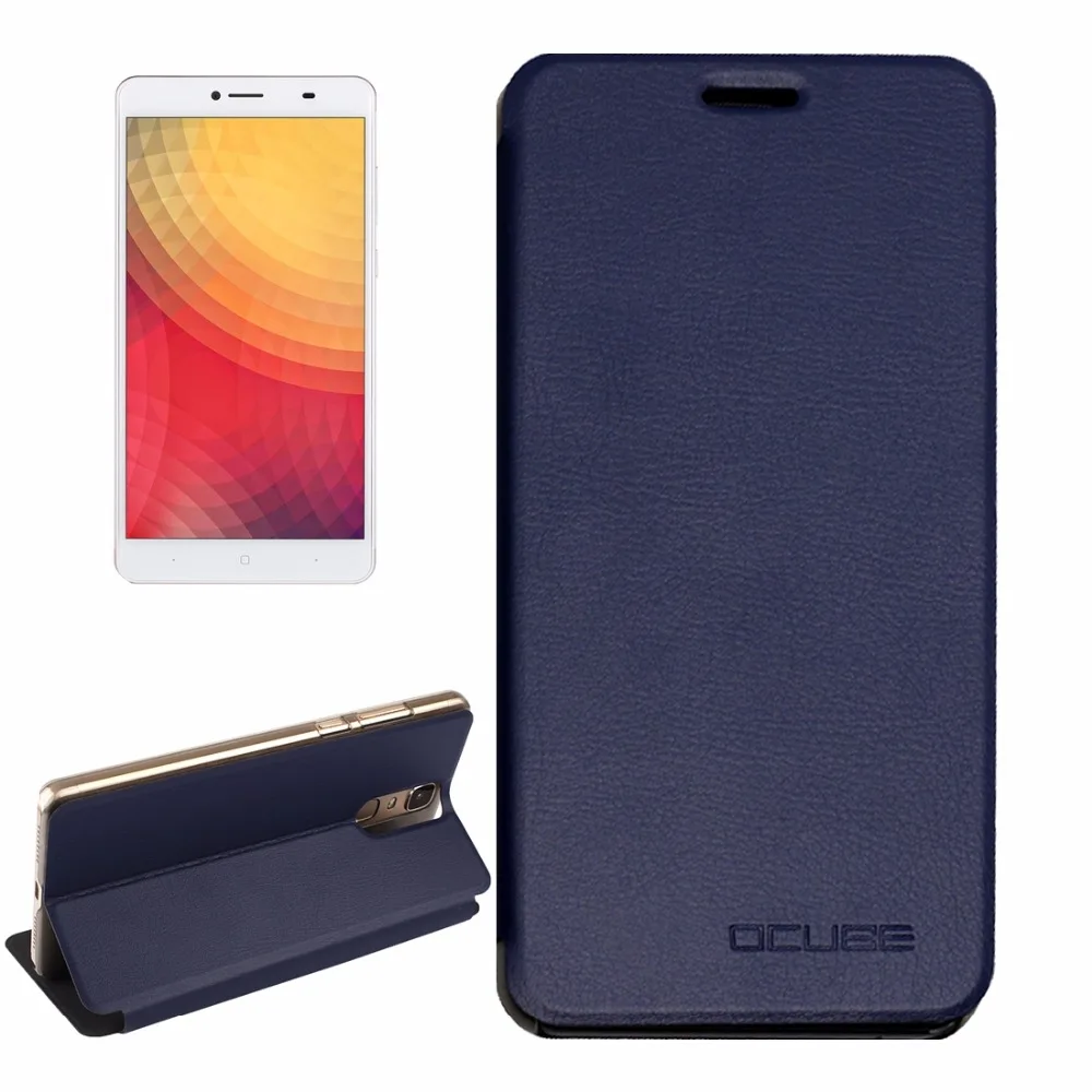 Кожаный чехол-книжка OCUBE Doogee Y6 Max с горизонтальной текстурой и держателем для