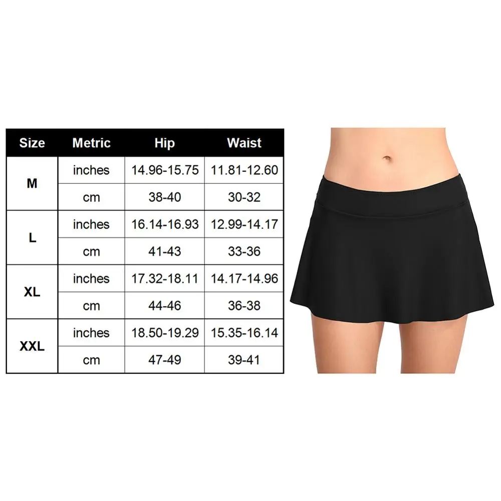 

Women Bikini Bottom Swim Trunks Safety Trousers Skirted Swimwear Skirt Sexy Mid Waist Solid Bikini Bottom Swimsuit Female Swim