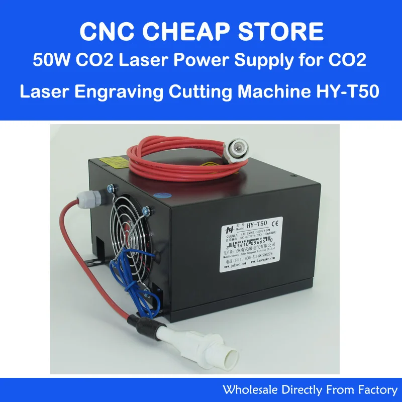 

HY T50 220V/110V 40W 50W Tube CO2 Laser Power Supply PSU Equipment DIY Engraver/ Engraving Cutting Laser Machine 3020 3040 3050