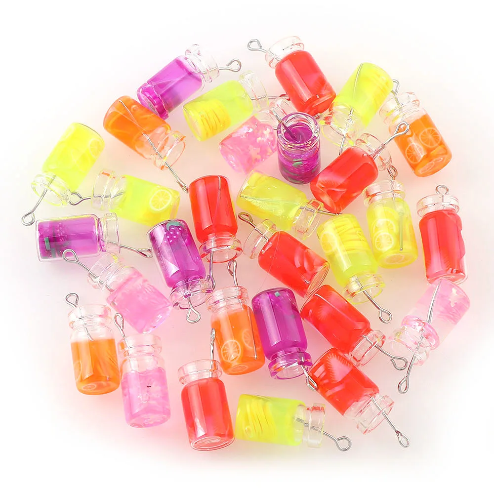 10 шт. модные милые разноцветные стеклянные бутылки смолы миниатюрные цветы