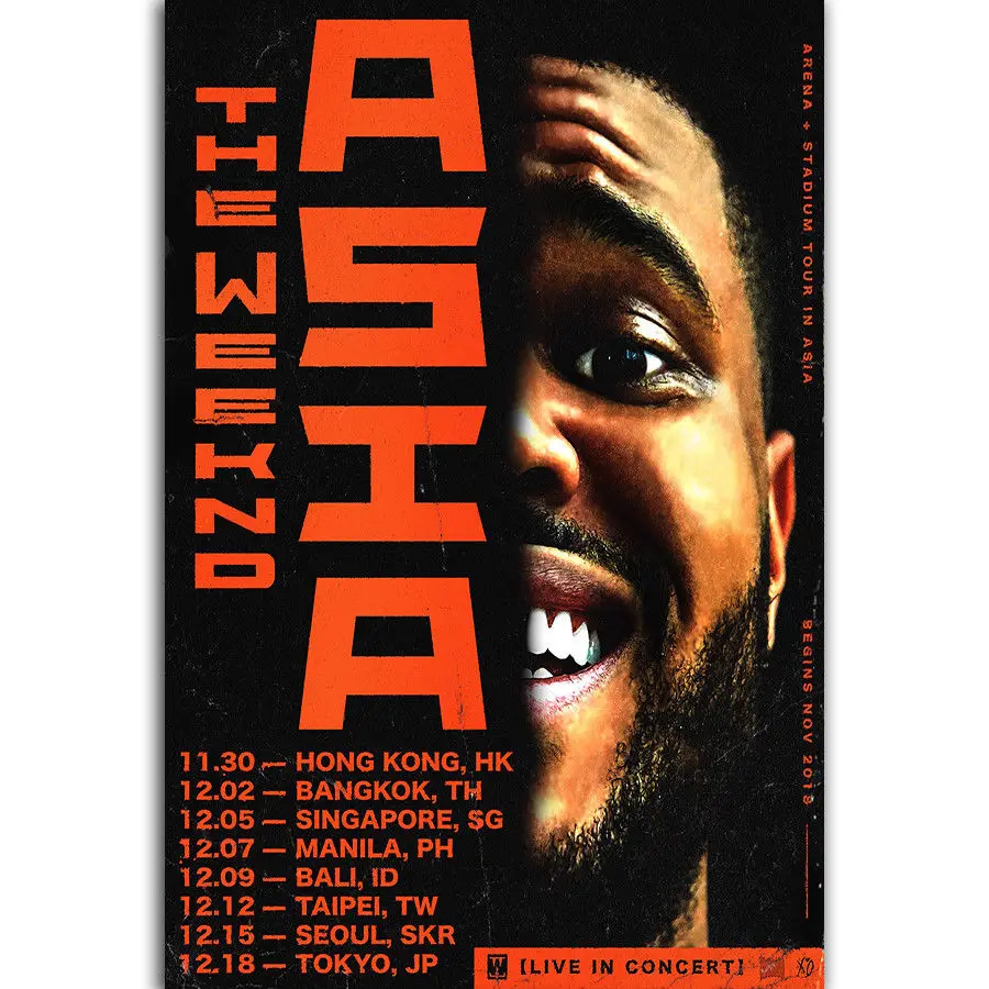 Q1204 постеры и принты The Weeknd Star Boy World Tour концерт Live R &amp B 24X36 художественный постер