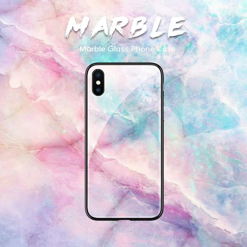 Стеклянный чехол для телефона с мраморным камнем iphone 6 7 8 6s xs max 5 se X XS XR Plus |