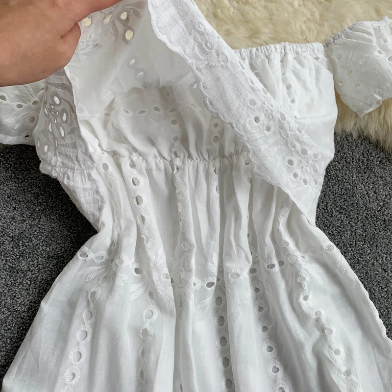 Женское платье с открытыми плечами ALPHALMODA повседневное мини коротким рукавом и