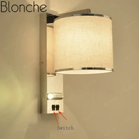 nordic metal wall sconce lamp cloth art wall light for bedside bedroom corridor modern home decor lighting silver stairs fixture