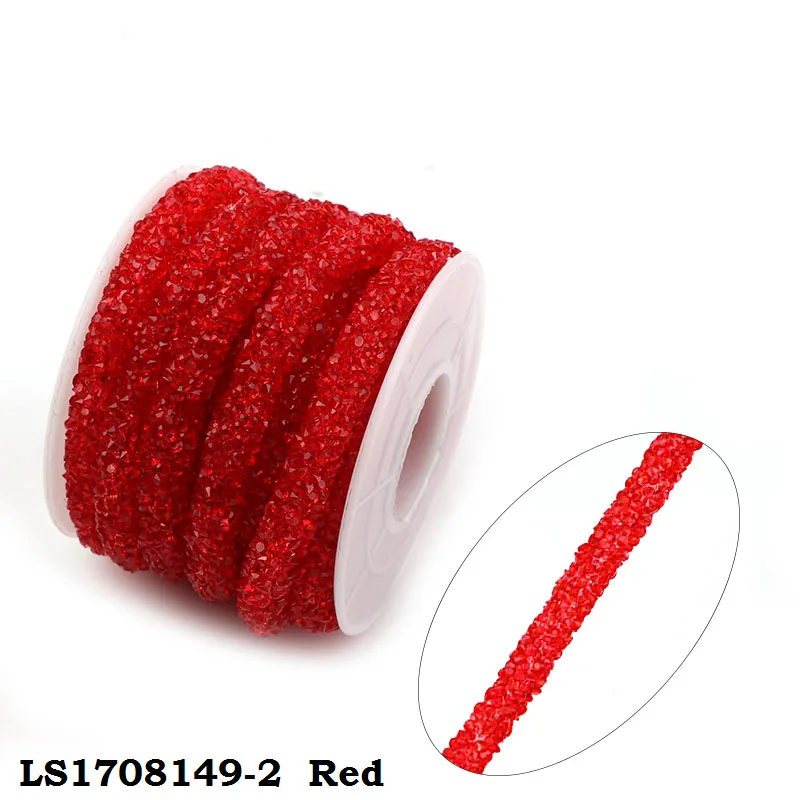 red 1 ярд, цветные полимерные полые Стразы для шлангов, шнур для браслетов DIY, аксессуары для ювелирных изделий, вечерние украшения для рукоделия - Цвет: red