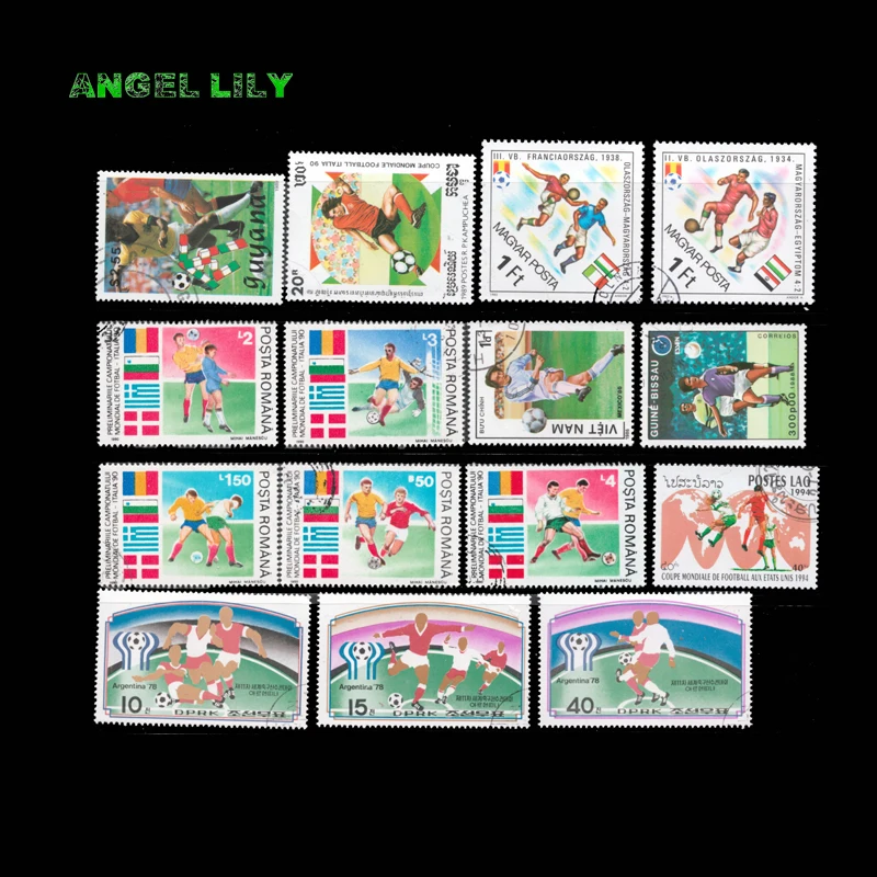 50 шт./лот все разные тема футбольные неиспользованные почтовые штампы с почтовой
