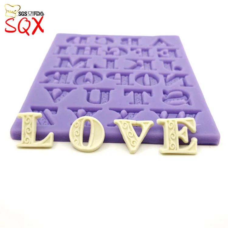 Деликатные кружевные буквы Алфавит Силиконовое печенье торт помадка мусс форма