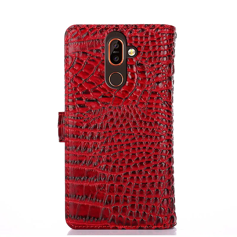 Чехол для телефона NOKIA 7 Coque Капа Роскошные Крокодил Змея кожа откидная крышка