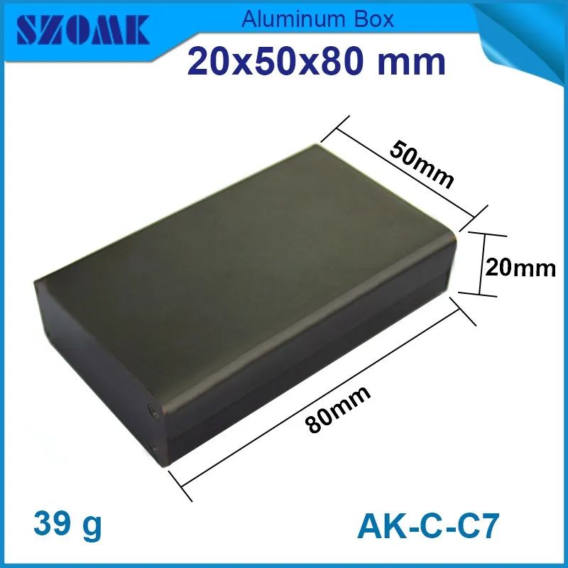 Алюминиевый экструзионный корпус для электроники 2 шт. 20x50x80 мм алюминиевый