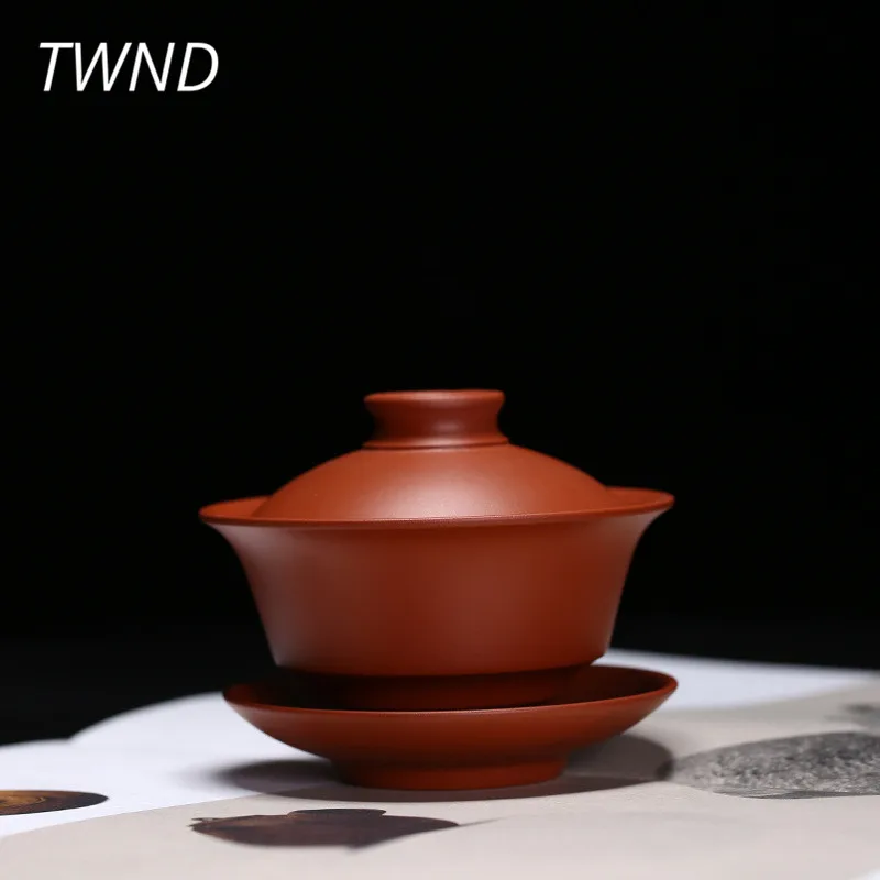 

170CC из фиолетовой глины Исин чай супница горшок Китайский кунг-фу gaiwan ручной работы zisha утварь