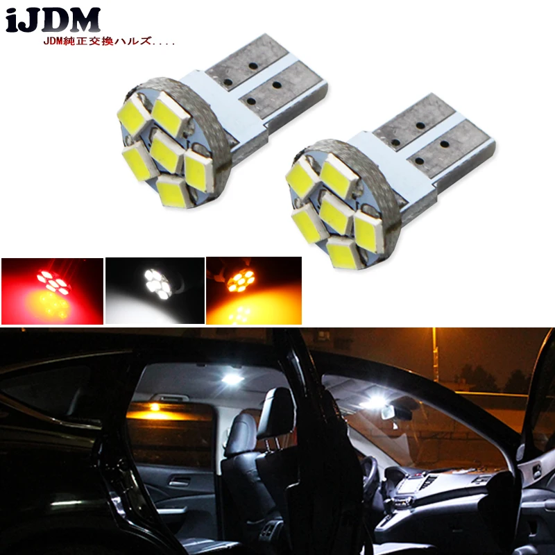 IJDM Авто T10 светодиодный белый красный 168 2825 W5W Замена лампы для Подсветка
