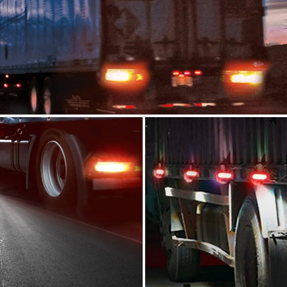 

WHDZ 2/4pcs Red 6" 16-LED Oval Stop Turn Signal Brake Marker Tail light LED Light, Flush Mount Trailer Truck Marine Waterproof