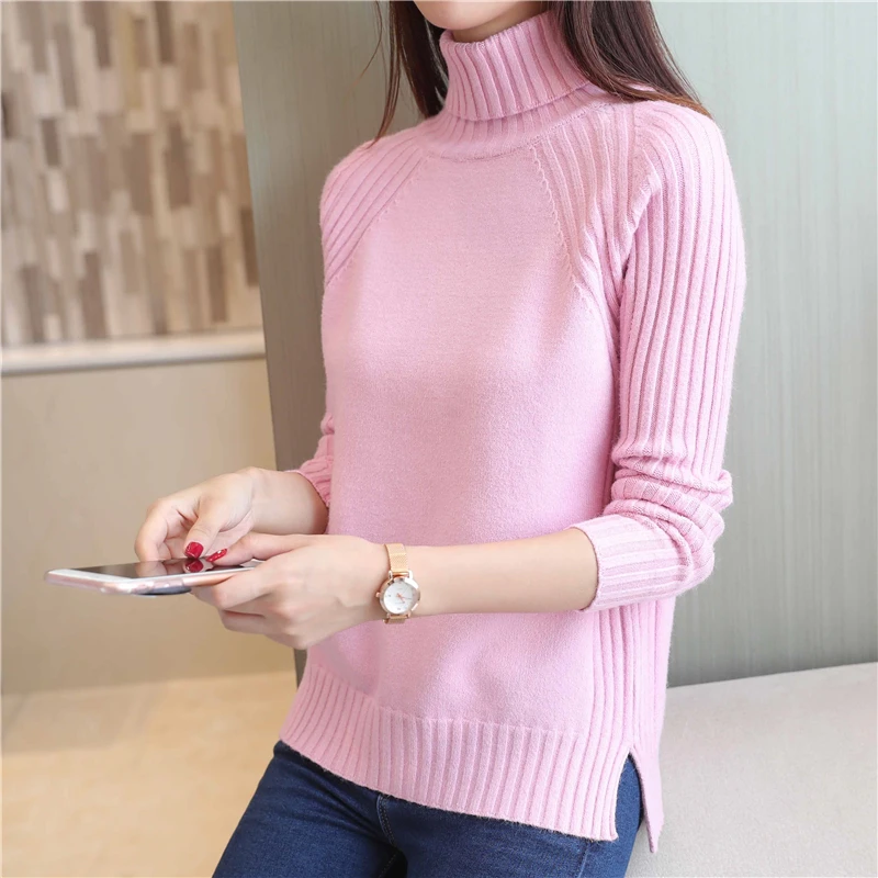 2018 осень-зима толстый теплый женский свитер с высоким воротом Женский вязаный