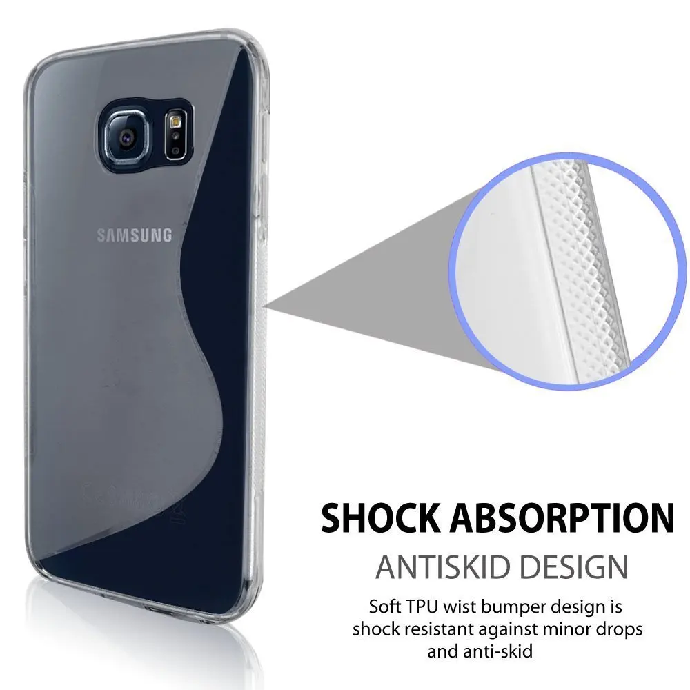 S4 S5 S6 Чехол S-Line Wave мягкий гелевый силиконовый чехол из ТПУ для Samsung Galaxy Mini S7 Edge S8 Plus