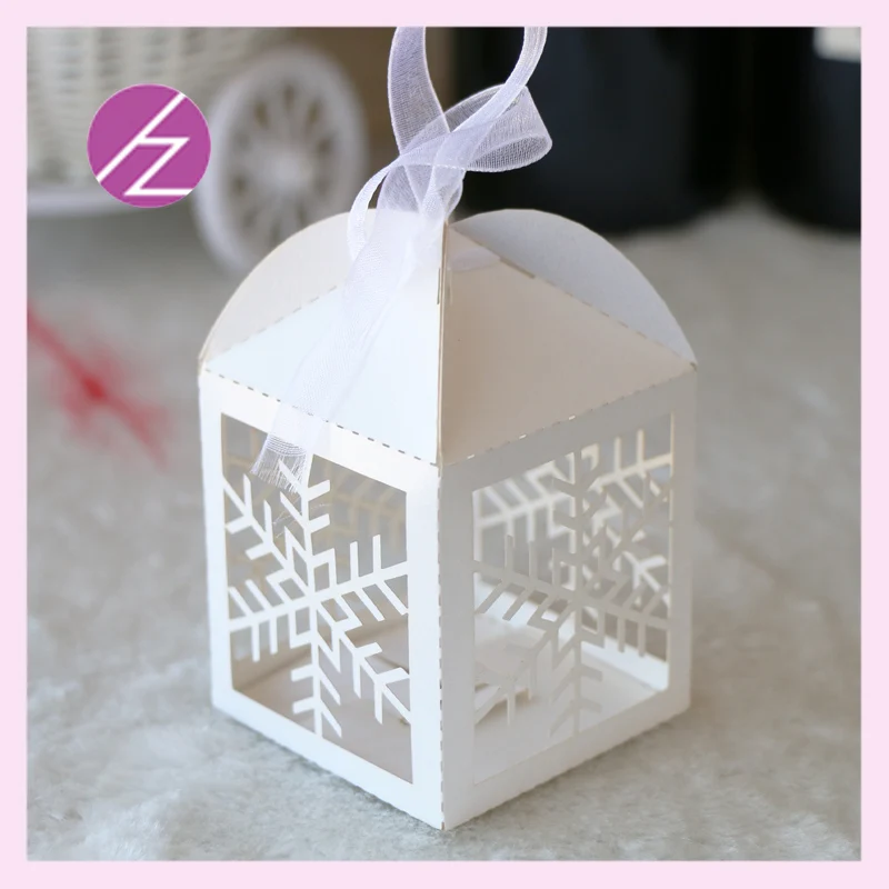 50 шт./лот новейшая коробка конфет с узором в виде снежинок для свадебвечерние
