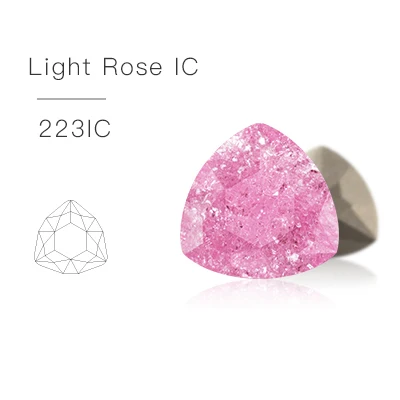 Light Rose IC Стразы Кристалл камень Diy Ледяной цветок жир tr-iangle Форма Стразы Украшение K9 стекло кристалл шитье и ткань Pointback Fancy - Цвет: Light Rose IC