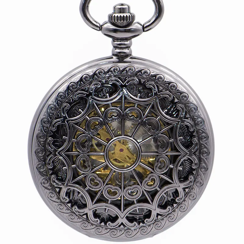Best Vintage Spider Wed Steampunk Skeleton Mechanical Pocket Watch Men Antique Necklace Pocket & Fob Watches Chain PJX1365
