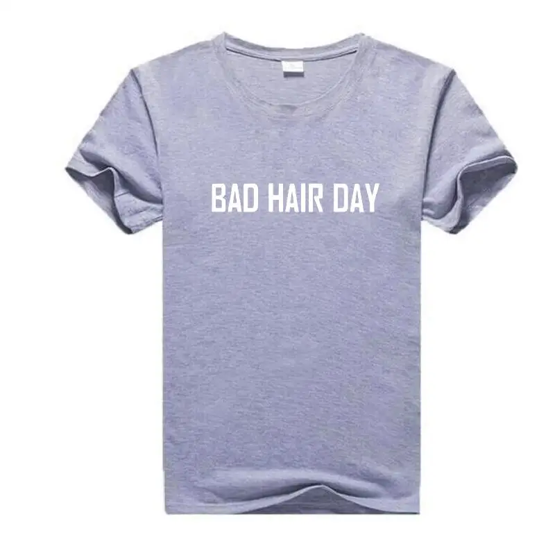 Забавная хлопковая Футболка Bad Hair Day топы Новинка лета 2019 женская футболка с