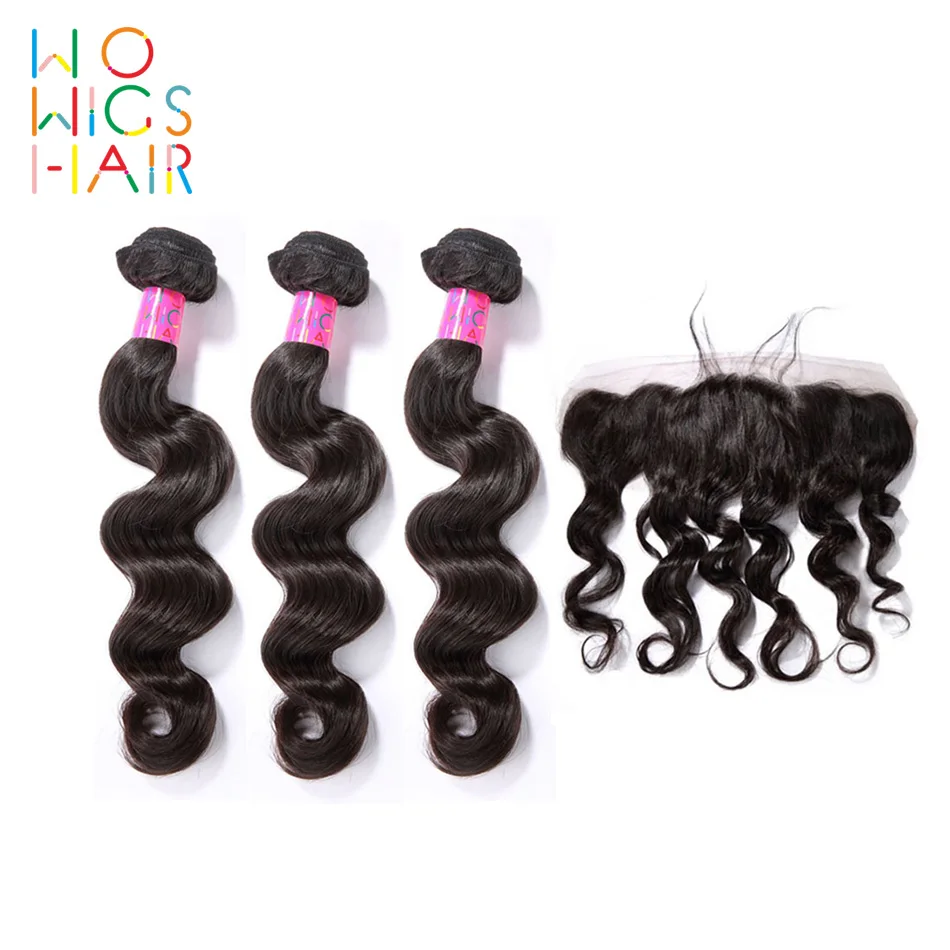 Волосы WoWigs малазийские волосы Remy свободные волнистые 3 пряди лучшая кружевная