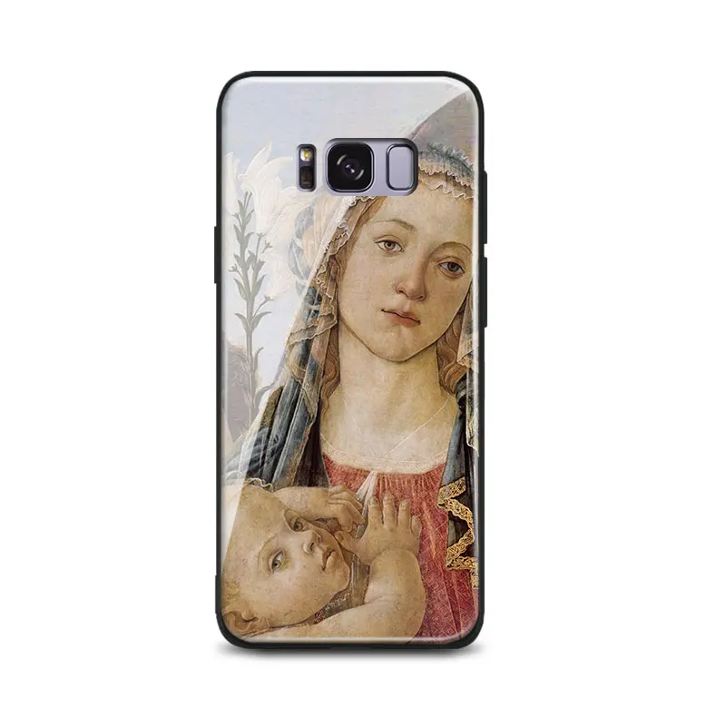 Sandro Botticelli живопись закаленное стекло Мягкий силикон для Samsung Galaxy S8 S9 S10e S10 Note 8 9 10