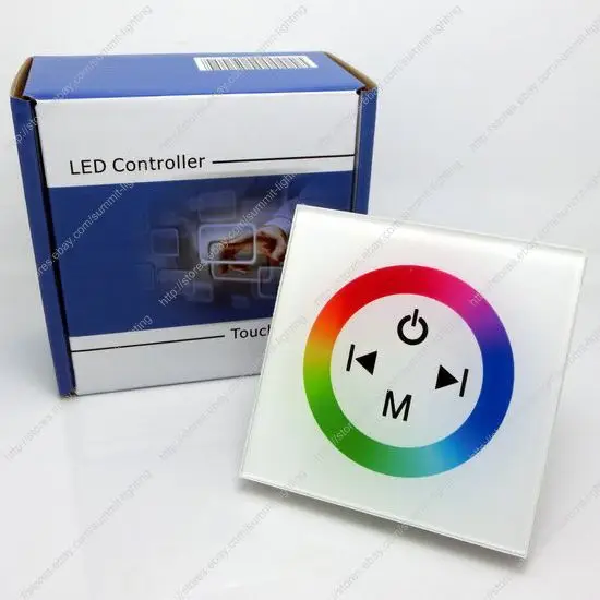 DC12V/24 V 12A белый Стекло сенсорный Панель RGB светодиодный контроллер настенное крепление led RGB полный Цвет диммер контроллер TM08 для 5050SMD светодиодные RGB ленты
