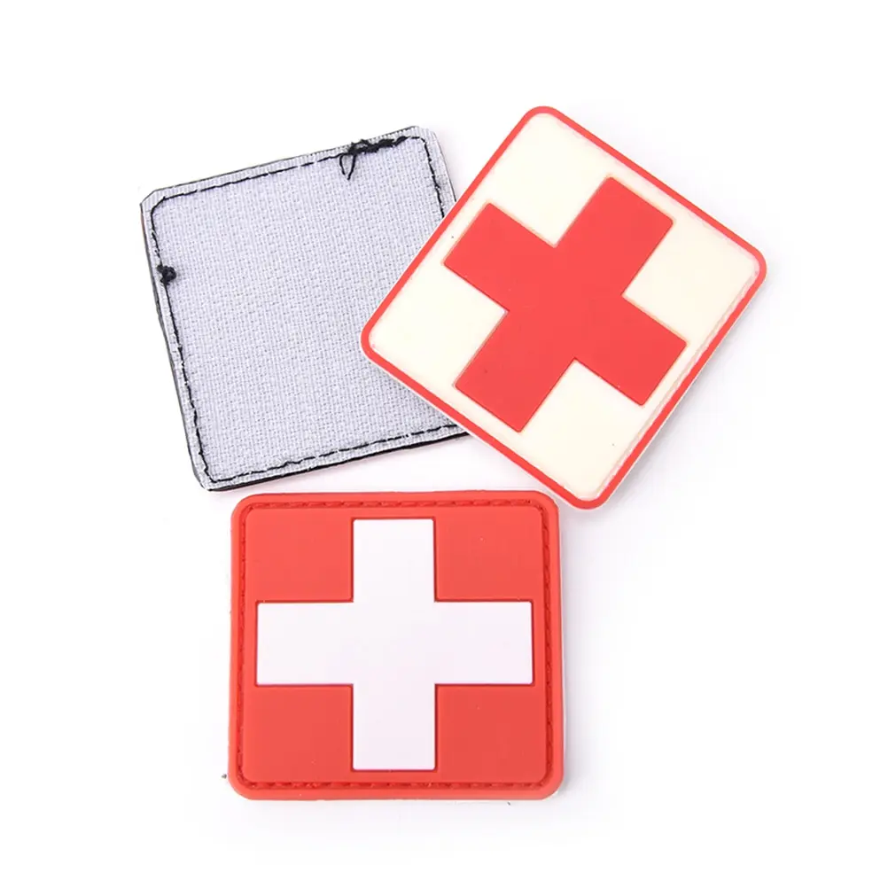 1PC 3D PVC Rubber Red Cross Flag Of Switzerland Swiss Cross Patch Medic Paramedic Tactical Army Badge images - 6