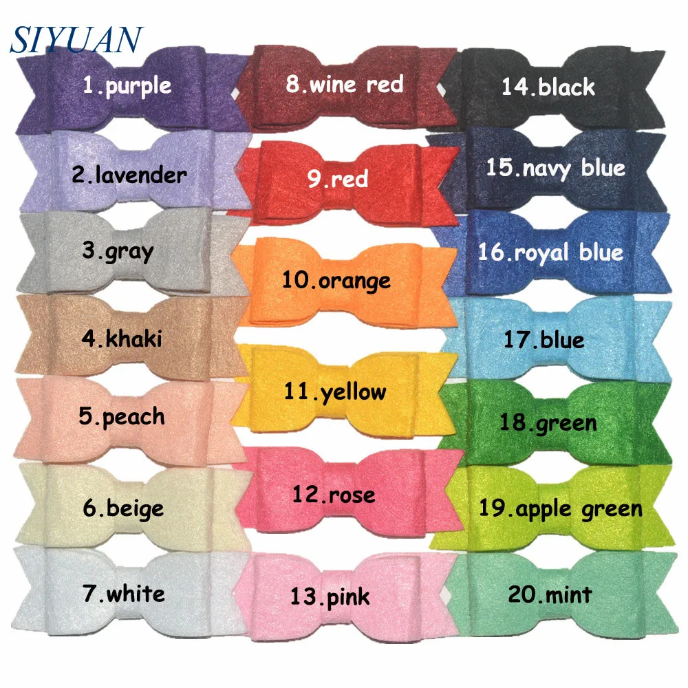 Заколка для волос двухслойная из нетканого материала 40 шт./лот 3 6 дюйма 20 цветов