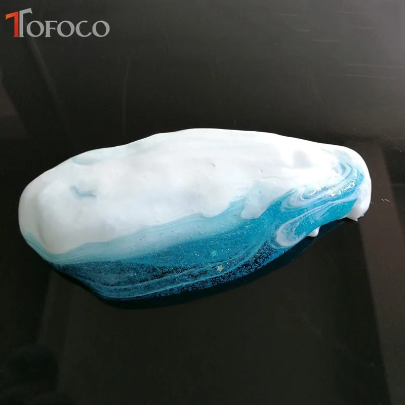 TOFOCO Новая прозрачная слизь синяя волна DIY Slime Box игрушки для детей кристальная