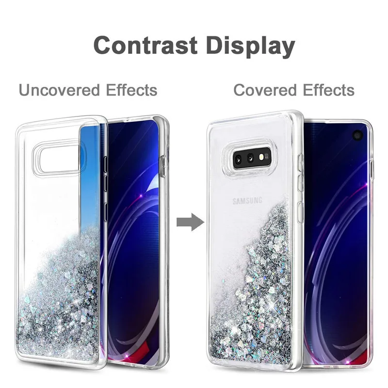 Shimmer Floating Glitter Liquid Shine Quicksand Case For Samsung Galaxy S10 Plus S10E TPU Flowing Sparkle Sand | Мобильные телефоны