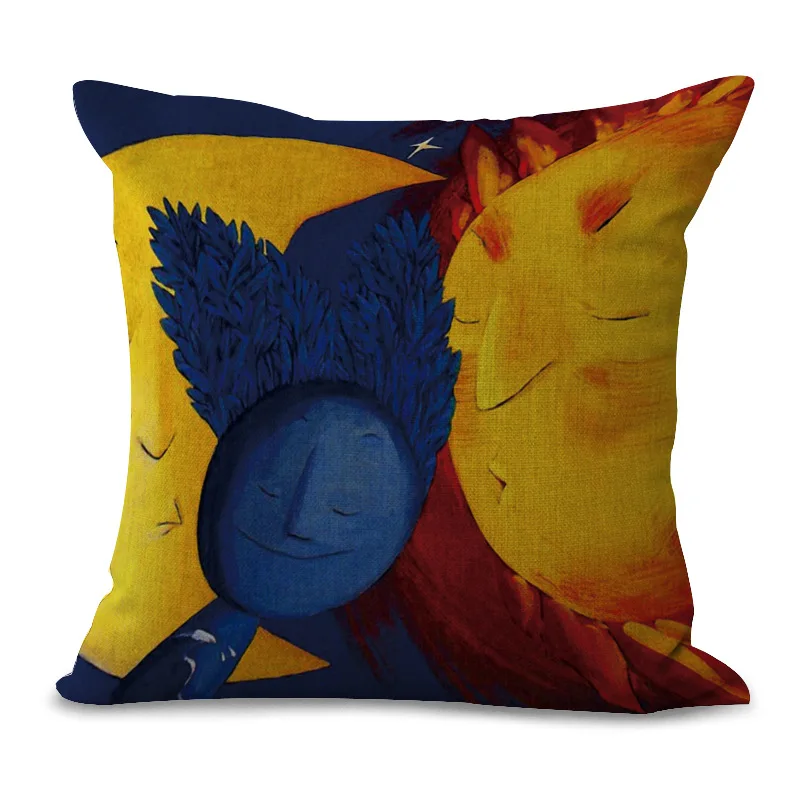 XINAHER Flower Oil Painting Polyester Cushion Cover Plant 45X45cm Pillow Case Home Decorative Pillows For Sofa Car | Дом и сад