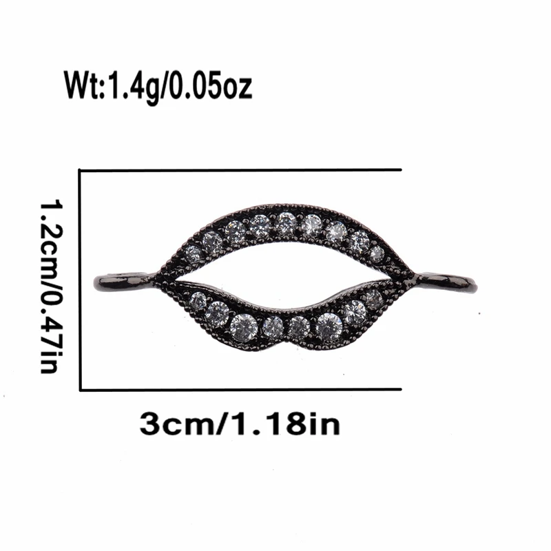 Новые Позолоченные Латунные Микро проложить Циркон ZC формы губ разъем бусины для