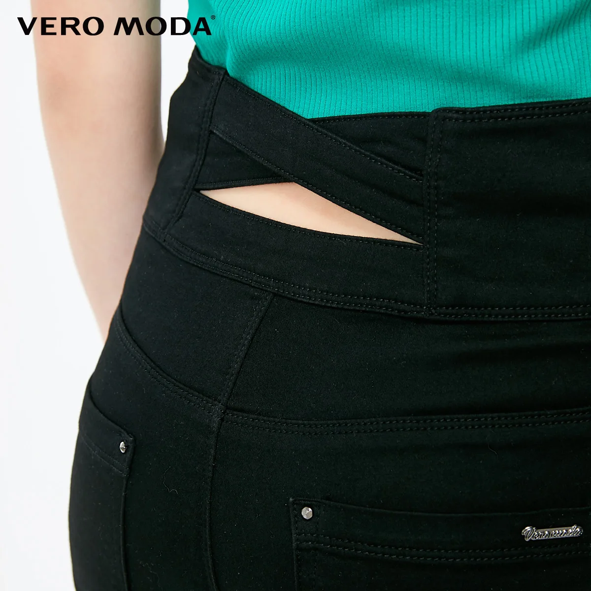Vero Moda новые женские декоративные пуговицы Высокая талия стрейч облегающие укороченные джинсы | 318349518