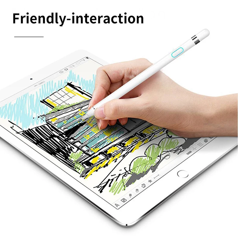 Высокая точность аккумуляторная белые стилус для емкостный iPad и другое
