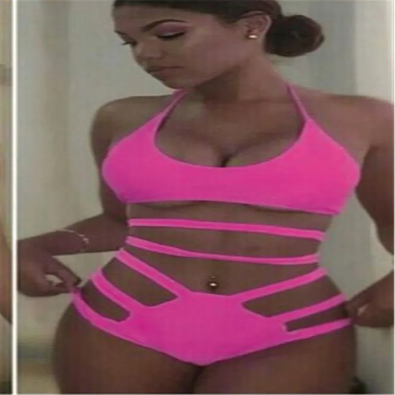 2017 Женский бразильский слитный купальник сексуальный однотонный купальный