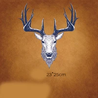 2018 new deer with embroidered patches fashion applique lron on patch for clothes bags diy decal apparel accessory 1pcs
