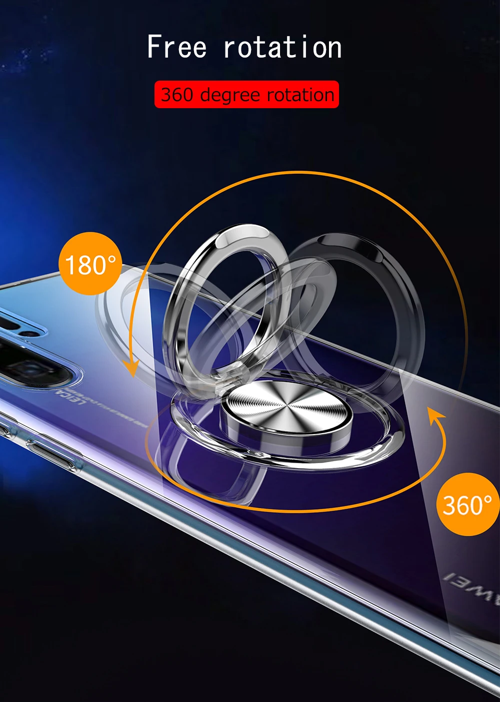 Магнитный чехол с металлическим кольцом для huawei p30 lite p30 Pro Mate30 Nova4, силиконовый чехол для huawei p20 pro p20 lite, прозрачный чехол