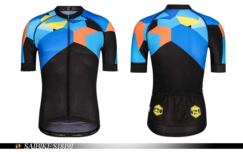 SaiBike наборы для велоспорта мужская летняя одежда для велоспорта быстросохнущая велосипедная одежда Дышащие Топы с коротким рукавом Майки для велоспорта