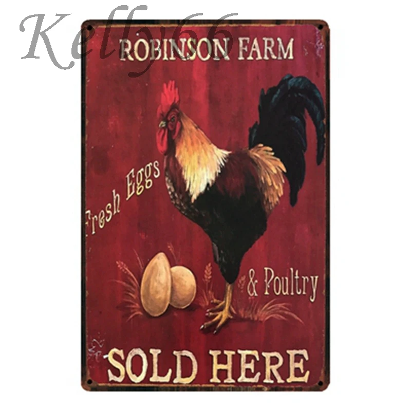

[ Kelly66 ] Farm Eggs SOLD Tin Sign Poster House Decor Wall Craft 20*30 CM Size y-1449
