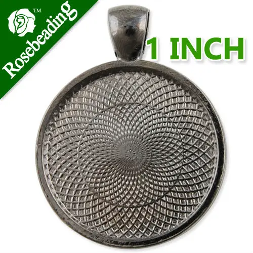 25m Gun Metal black Round Cameo Cabochon Bezel Base Setting Pendants Pendant Settings pendant bezel Sold 20 Pcs per pkg | Украшения и
