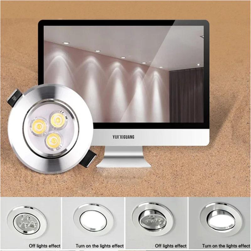 

10pcs free shipping 3W 5W 7W led Ceiling Light spotlight AC85-265V CREE LED downlight lams white shell cool warm white light