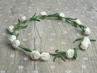 simple wedding rose headband adult flower hair crown ivory hairband birthday pageant party carnival music festival supplies
