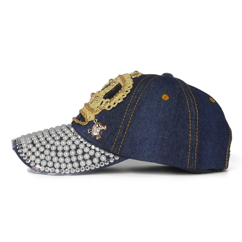 Стразы бейсболка с жемчугом шикарная Корона жемчужные блестки Casquette роскошная