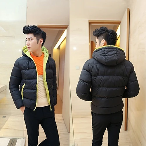 Мужская зимняя теплая пуховая куртка повседневное Стеганое пальто на молнии с