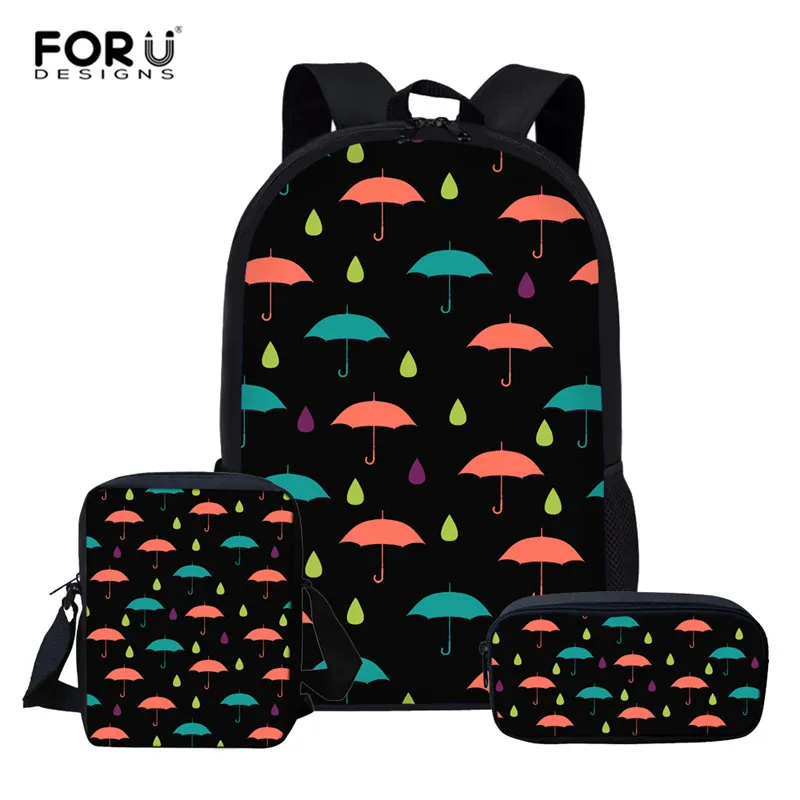 FORUDESIGNS/3 шт./компл. детские школьные сумки принт зонтики школьный рюкзак для